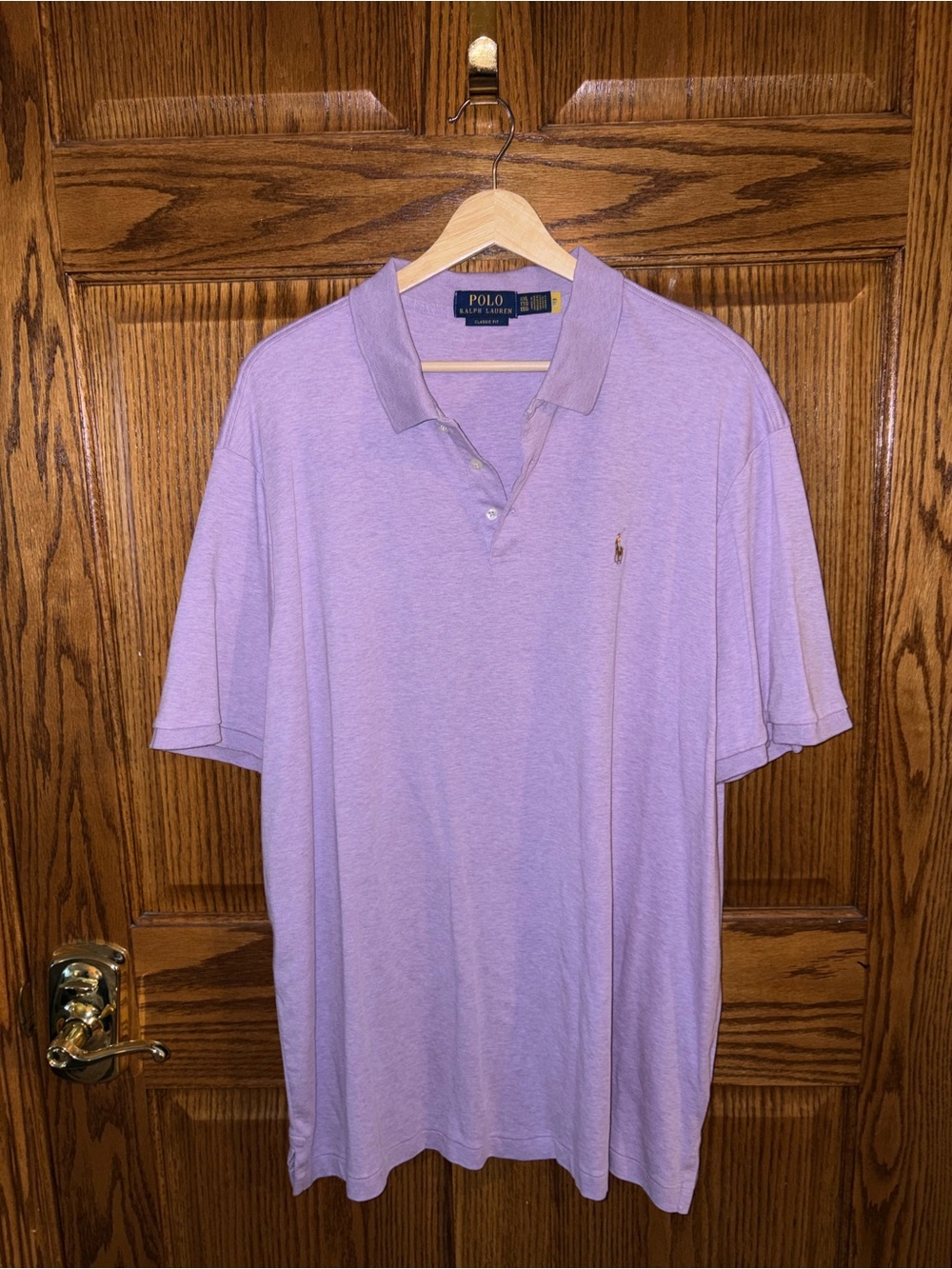 Ralph Lauren Lavender Polo Shirt with Embroidered Pony